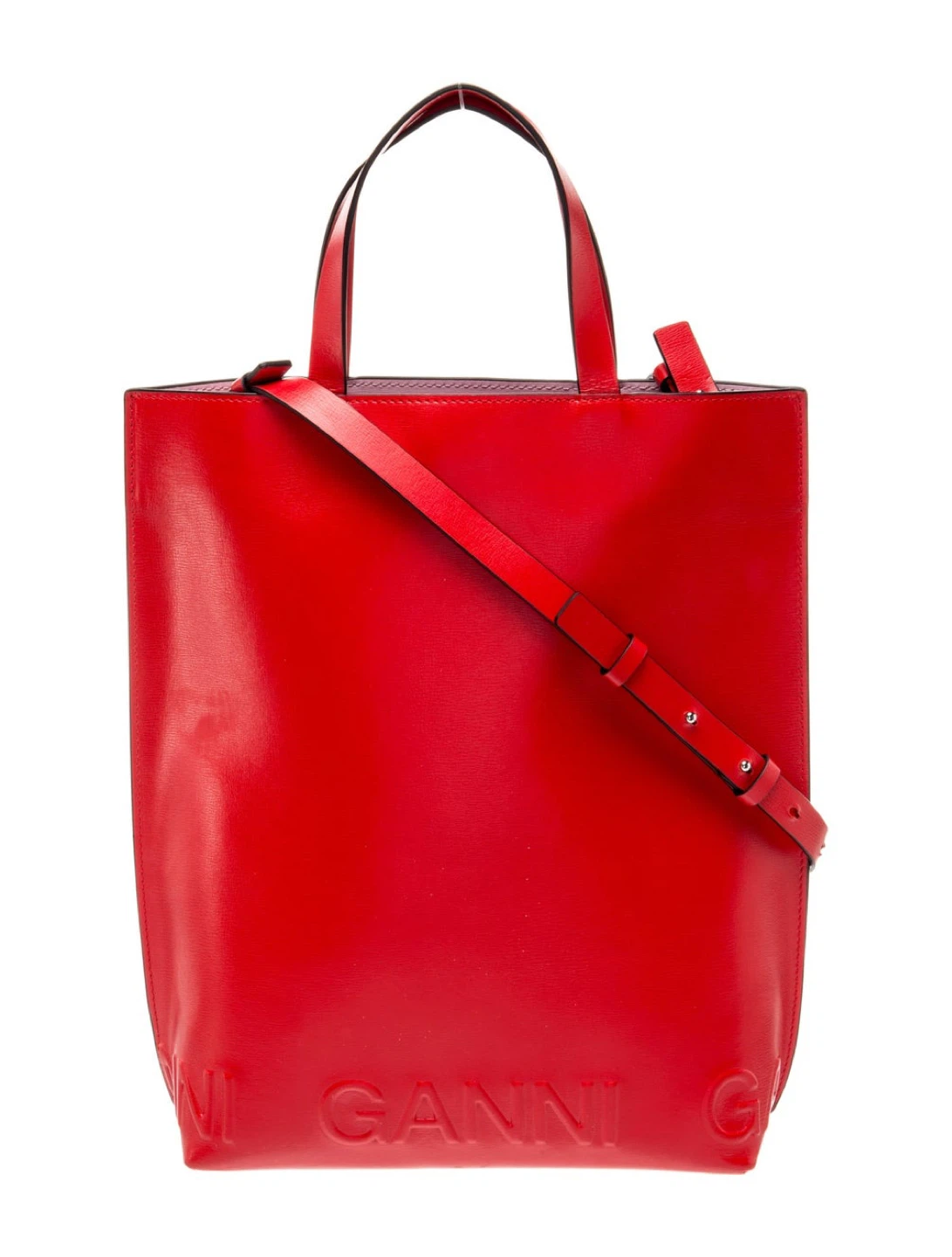 Ganni  Recycled leather bag with strap - photo 5