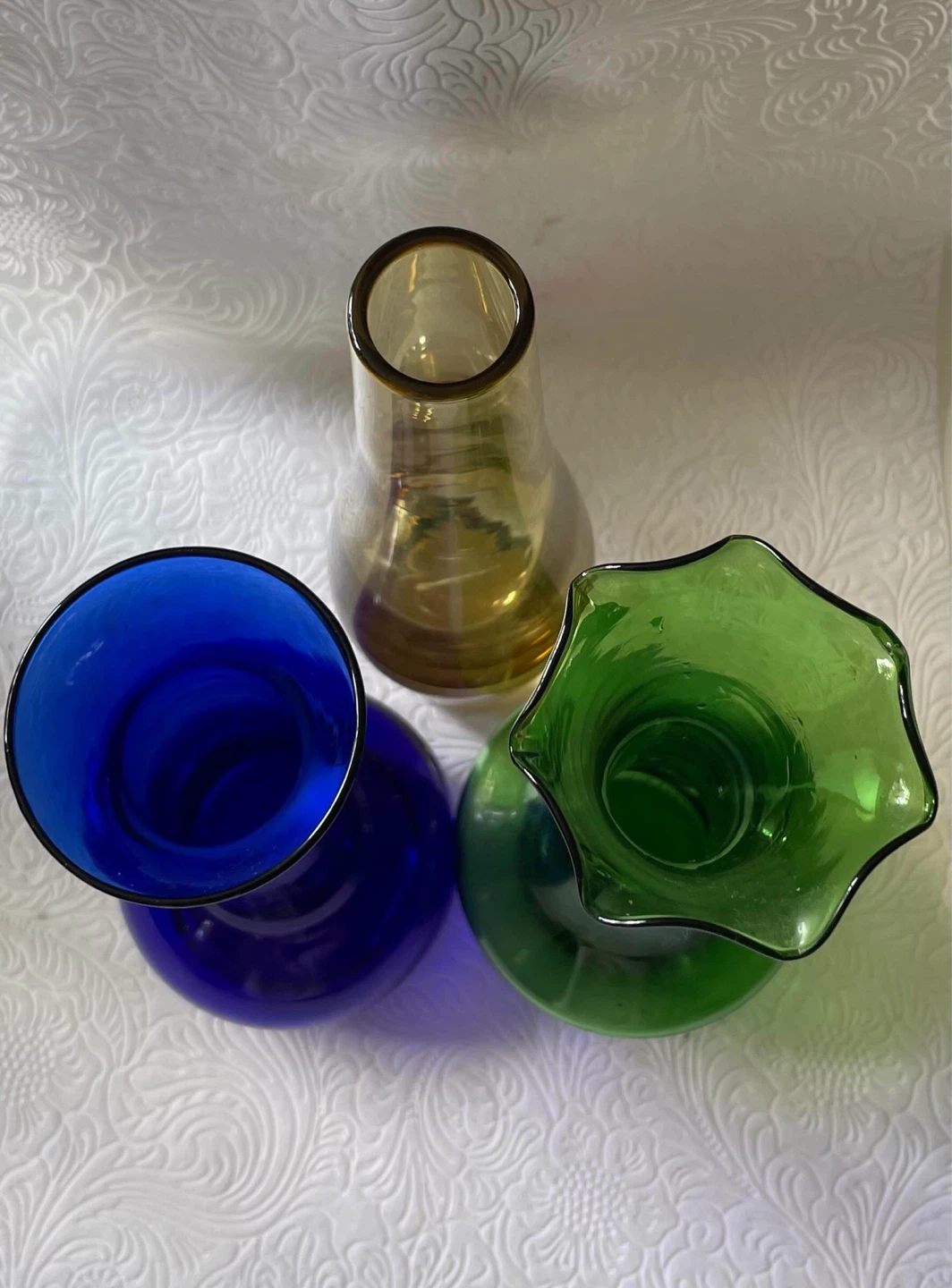 Vintage Colored Glass Vase Collection Art Glass Lot ⚽️ - photo 2