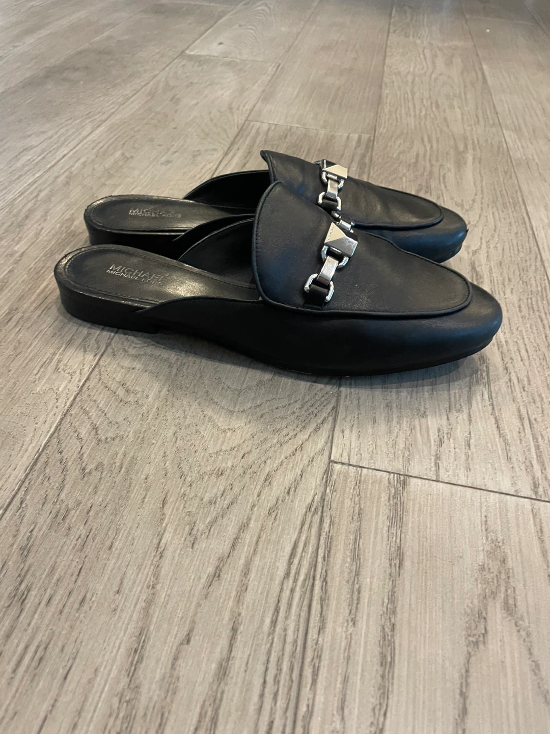 Michael Kors Black Leather Mules Size 6M