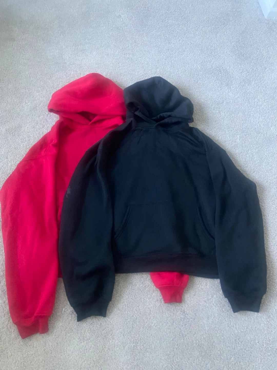 Red and Black Blank Hoodies
