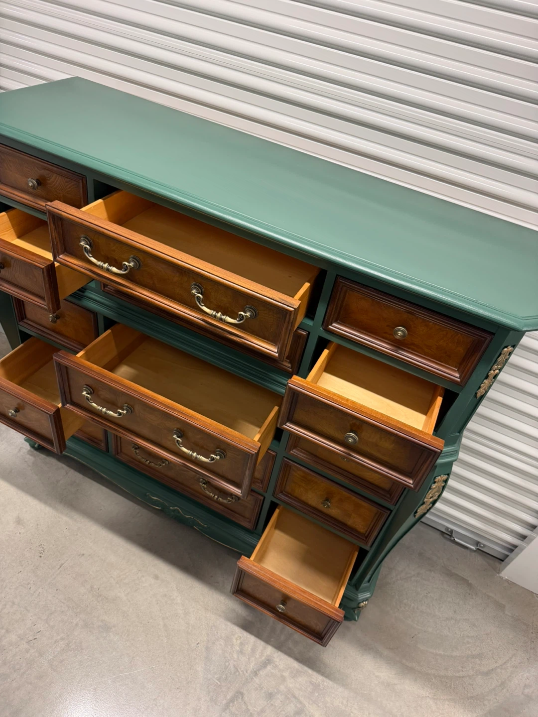 🚨Free Delivery NJ/NY Green Solid Wood Dresser - 15 Drawers - photo 3
