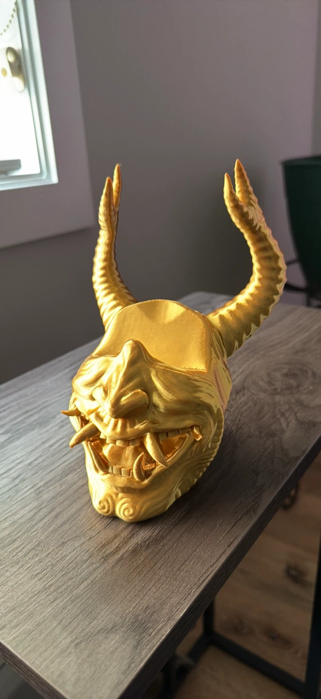 Gold Oni Mask Controller Holder