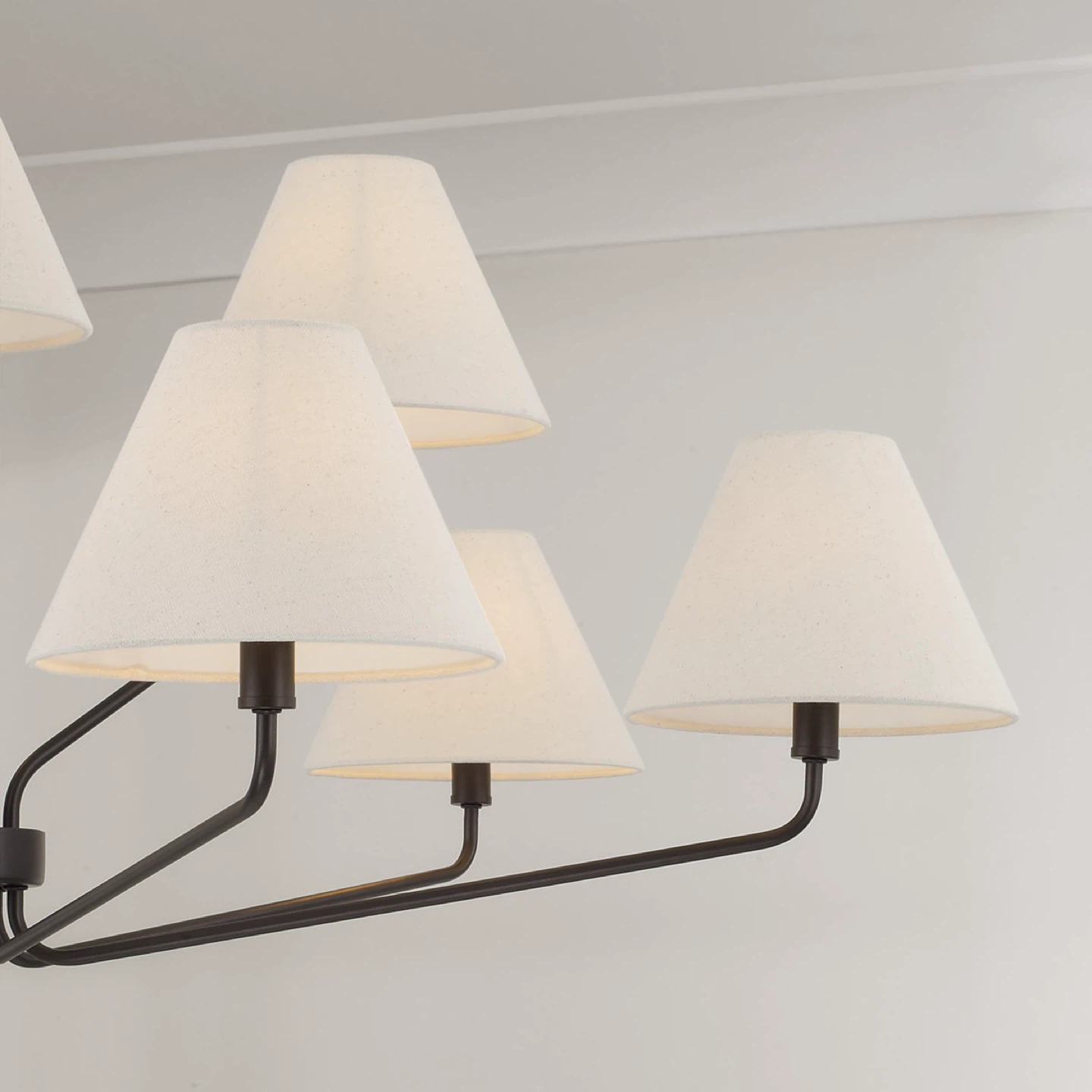 Chandelier 9-Light Fixture with Fabric Shades - photo 5