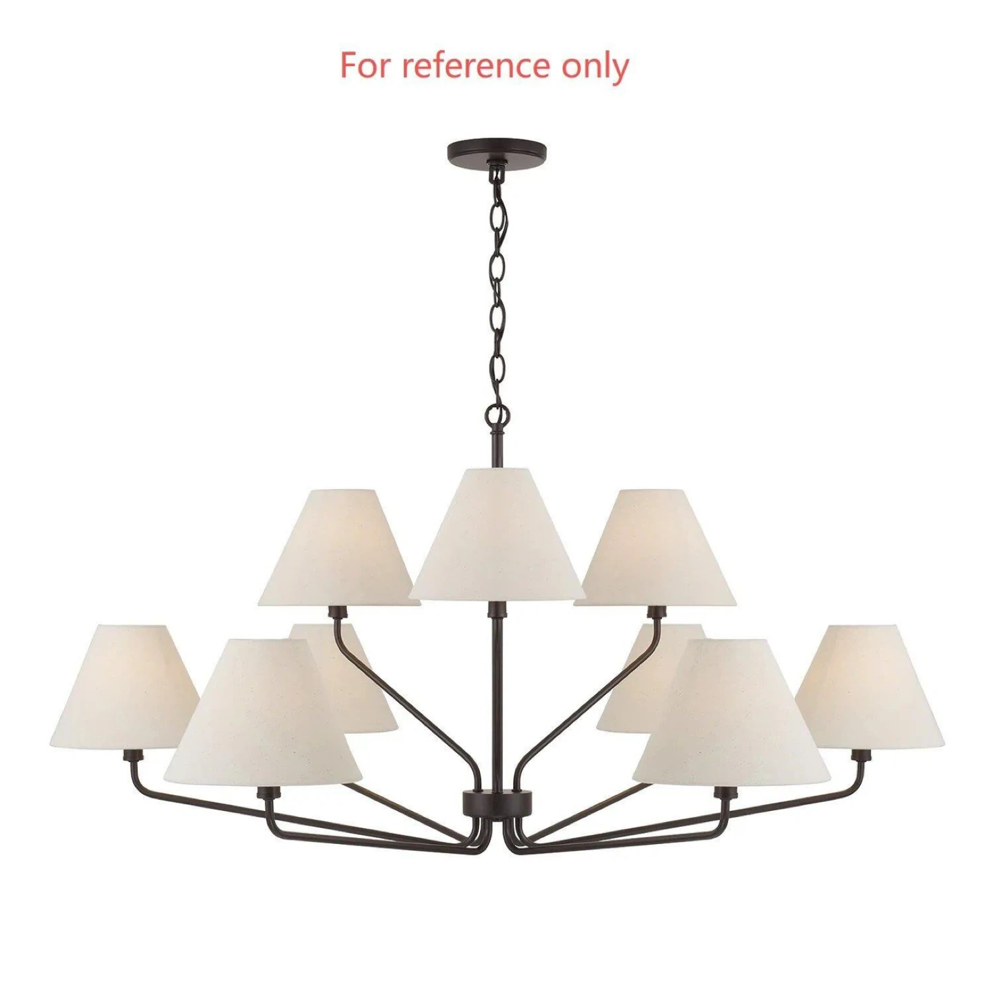 Chandelier 9-Light Fixture with Fabric Shades - photo 2