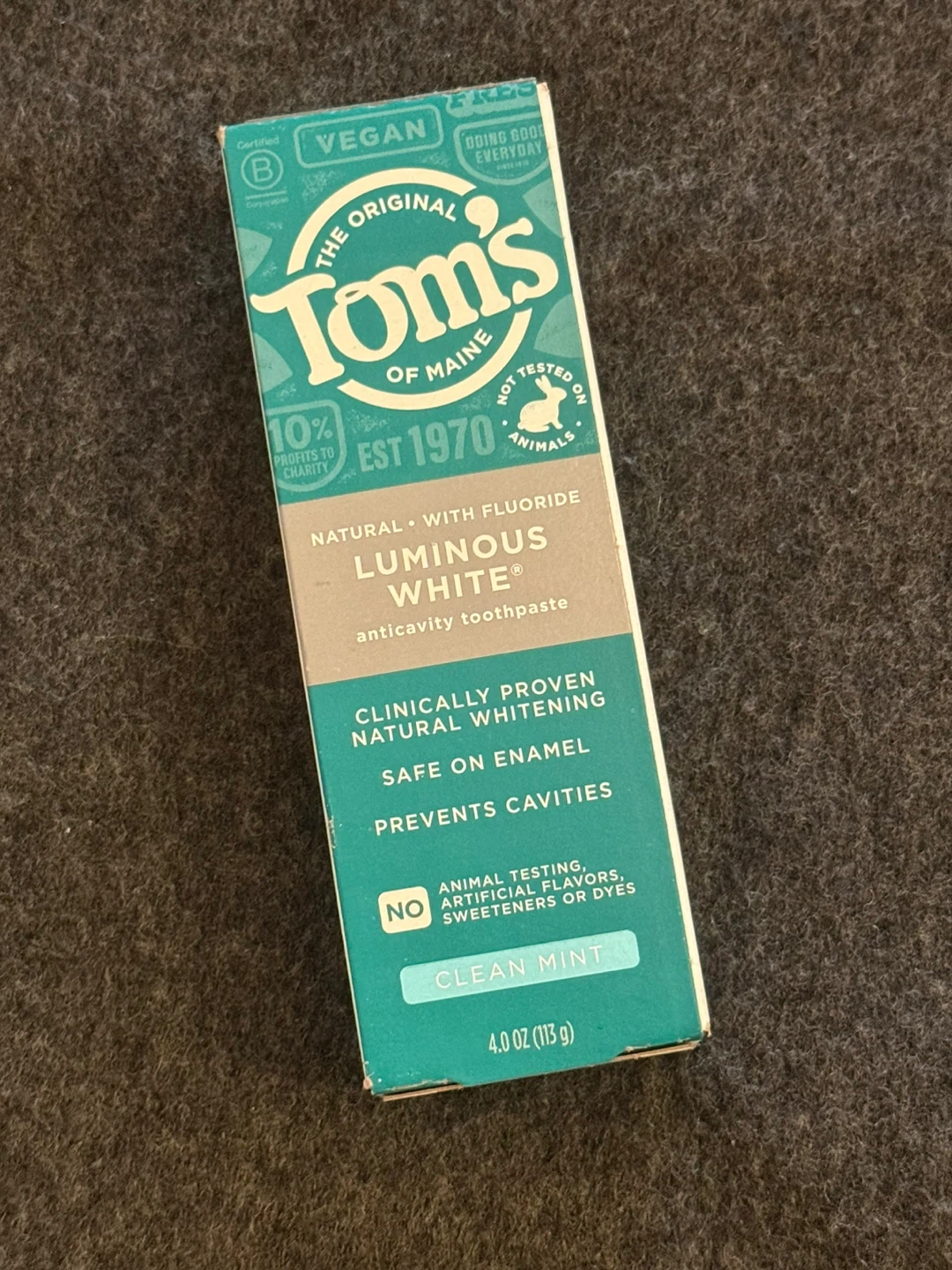 ⚽Tom's of Maine Luminous White Anticavity Toothpaste, Clean Mint