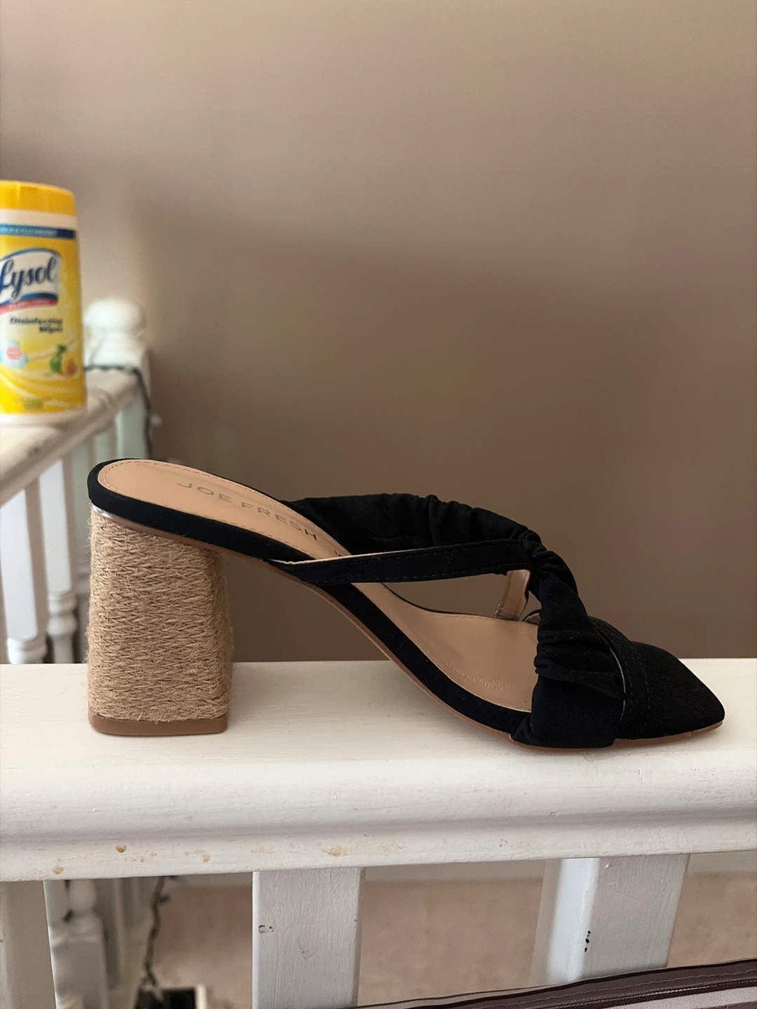 ⚽ Joe Fresh Black Strappy Block Heel Mules Size 6