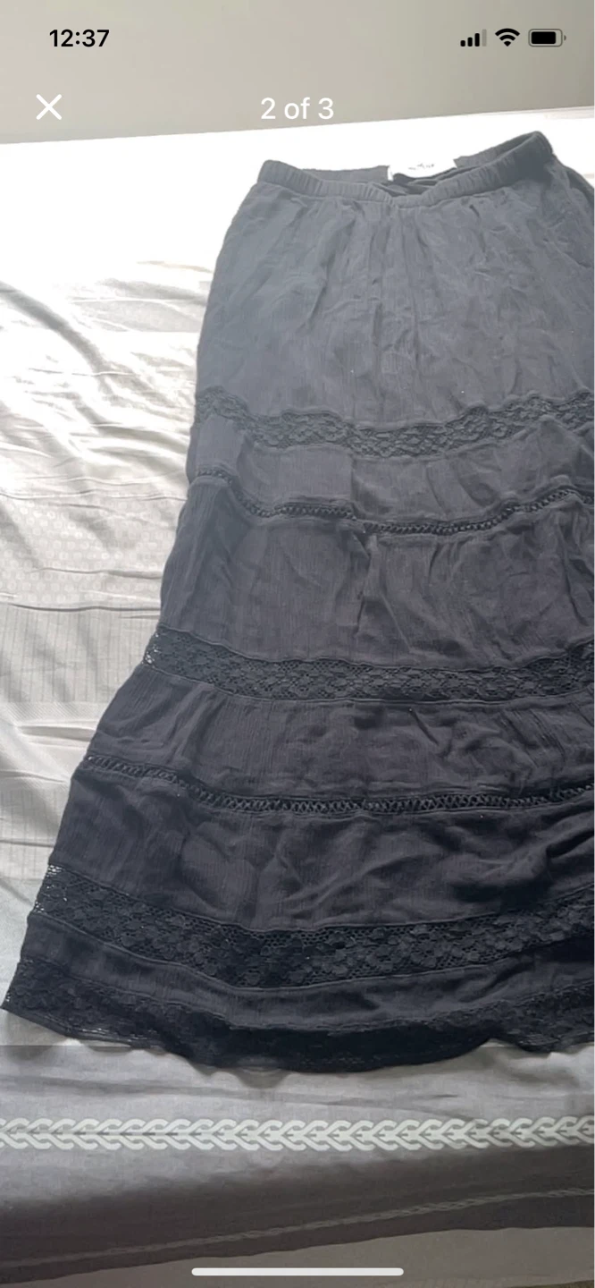 Hollister Black Tiered Maxi Skirt - photo 2