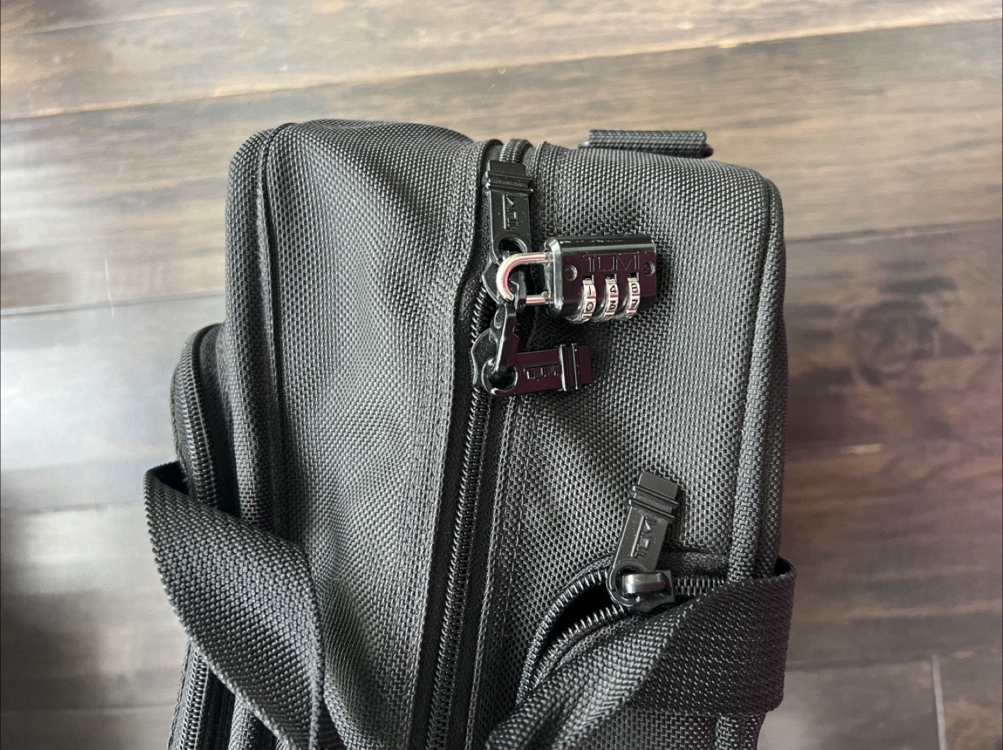 TUMI Black Ballistic Nylon Briefcase with Combination Lock