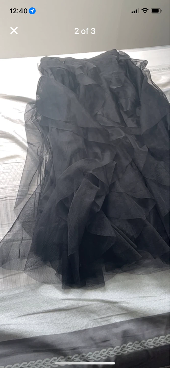 Black Ruffle Tulle Maxi Skirt - photo 2