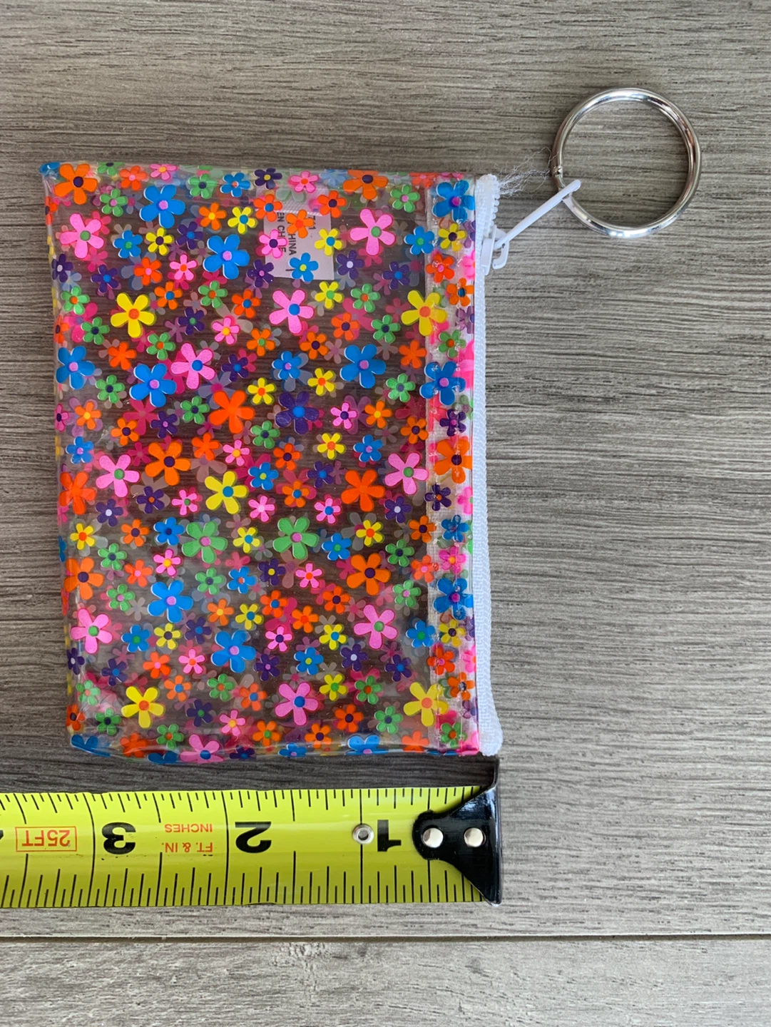 ⚽️ Clear Flower Print Pouch Change with Keychain - photo 5