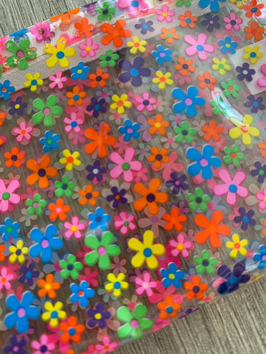 ⚽️ Clear Flower Print Pouch Change with Keychain - photo 3