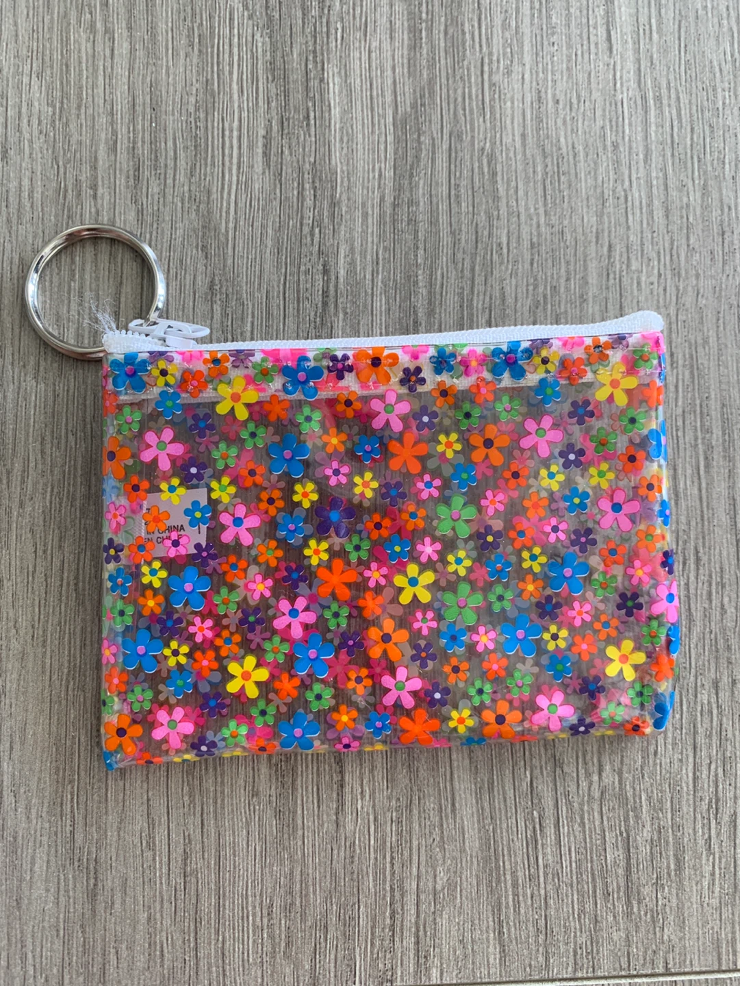 ⚽️ Clear Flower Print Pouch Change with Keychain