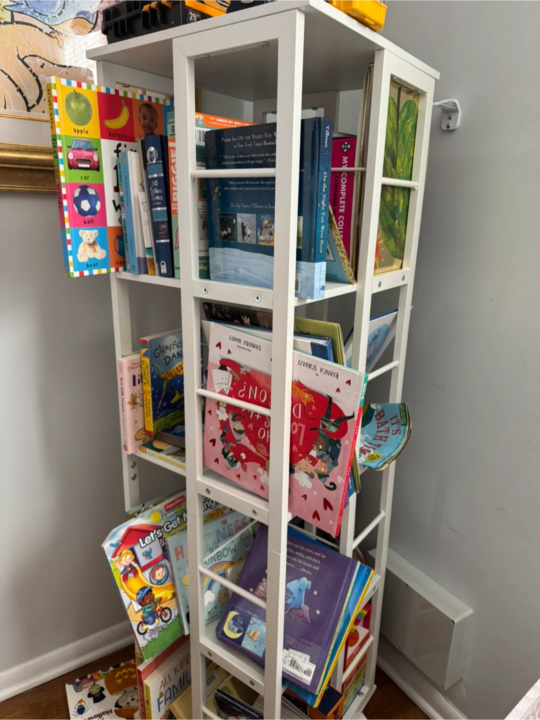 White Rotating Bookcase