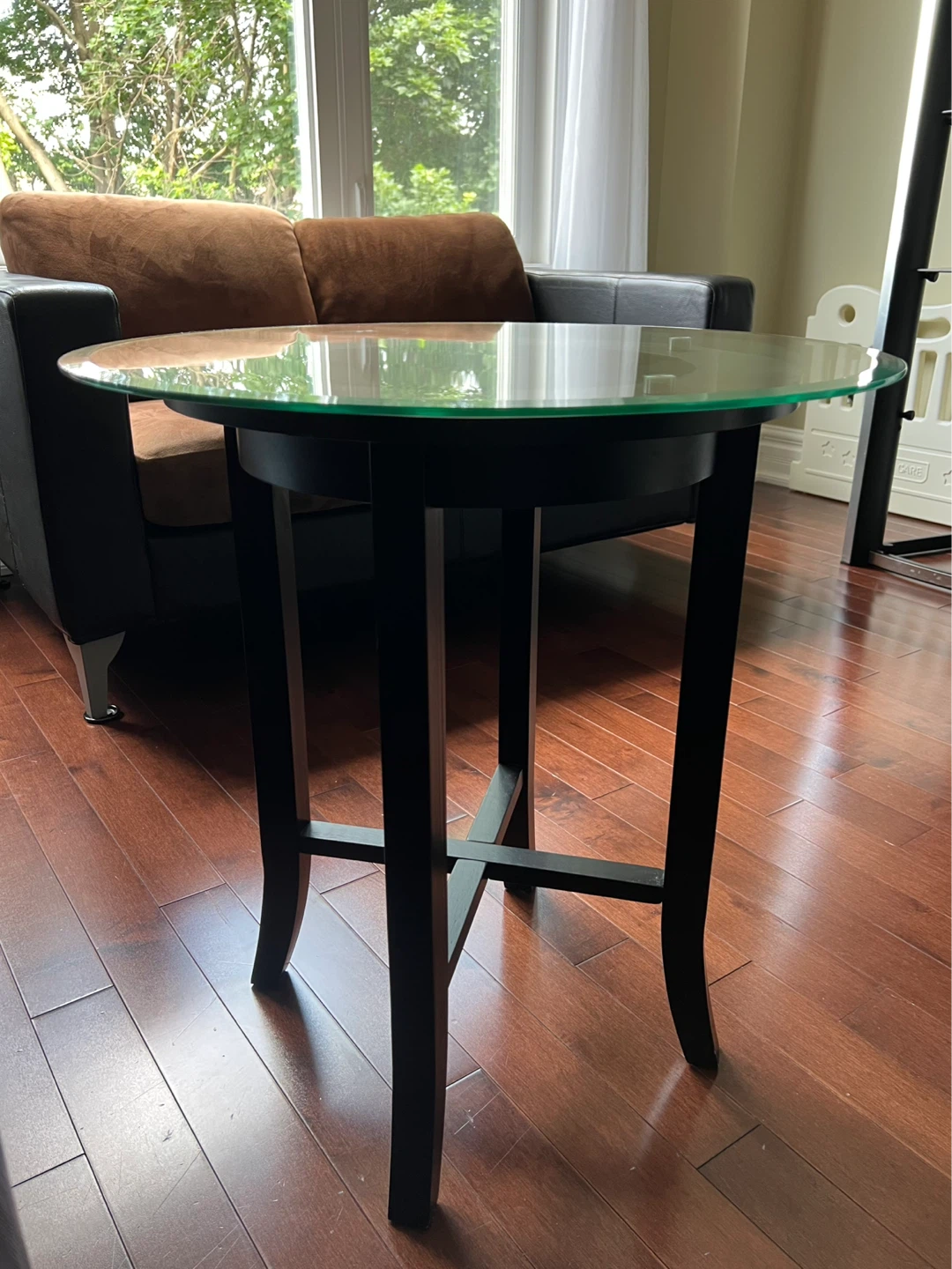 Round Glass Top Side Table - photo 3