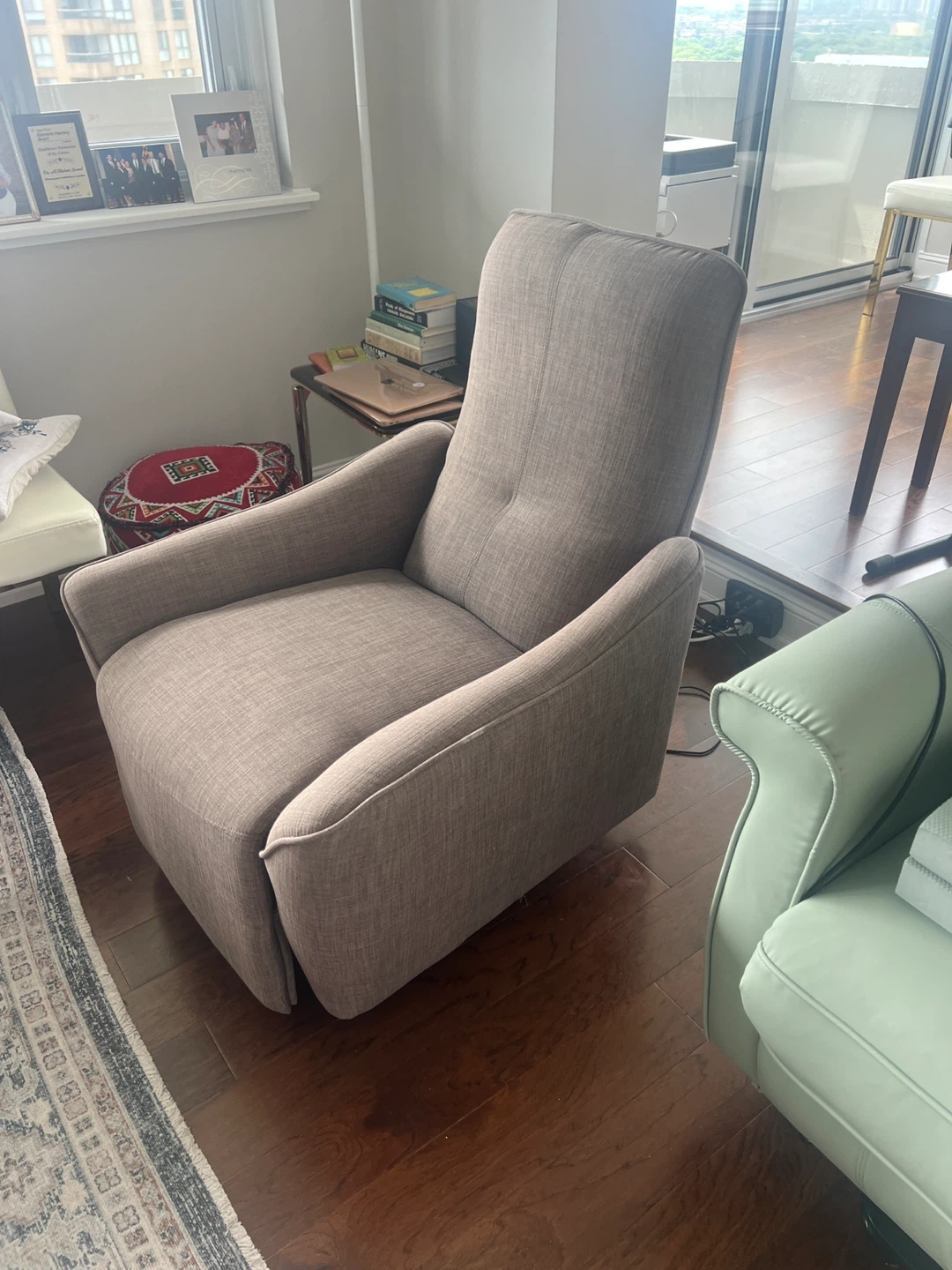 Two Gray:Brown Fabric Power Recliner Designer Chairs - photo 4