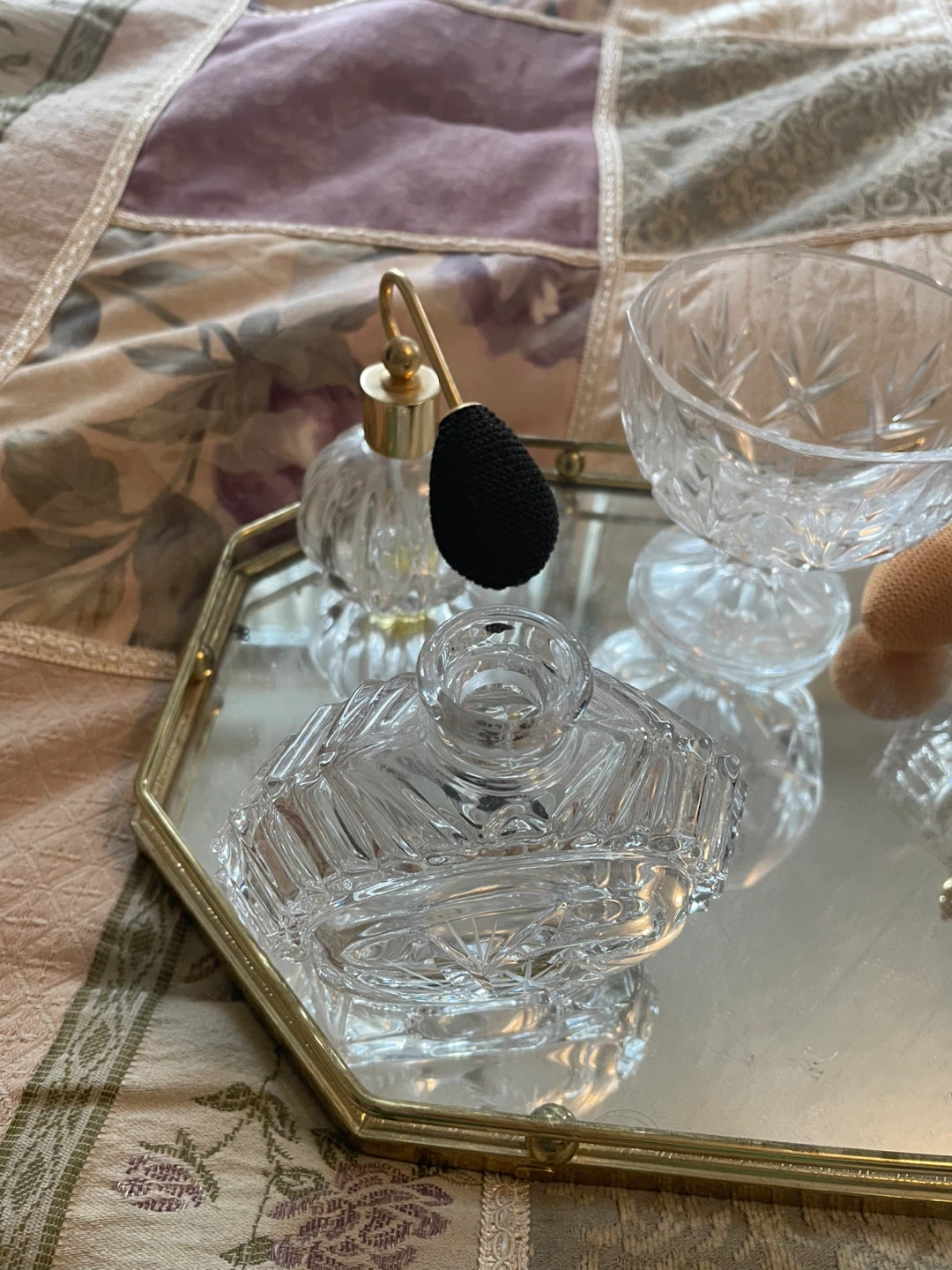Vintage Crystal Perfume Atomizer and Vanity Set - photo 3