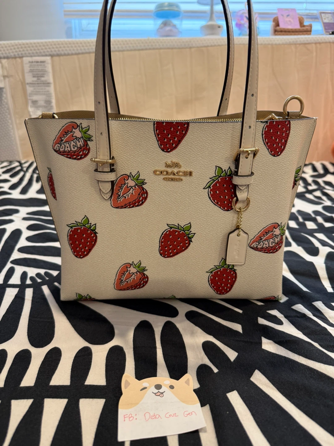 Coach Strawberry Print Mollie Tote Bag 25