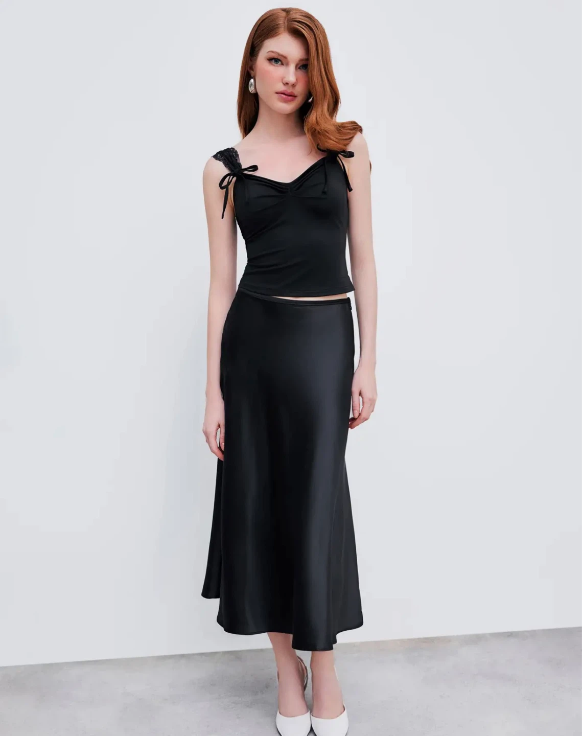 Black Lace Trim Camisole Top - photo 2