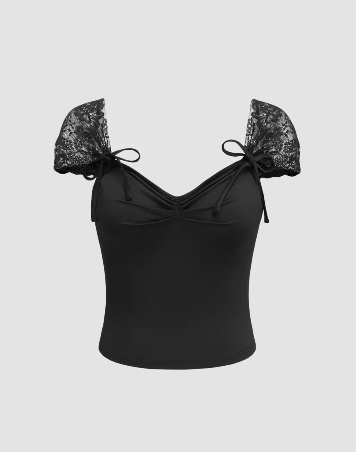 Black Lace Trim Camisole Top
