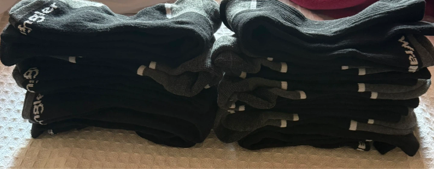 Wrangler Black Crew Socks - 10 Pack New