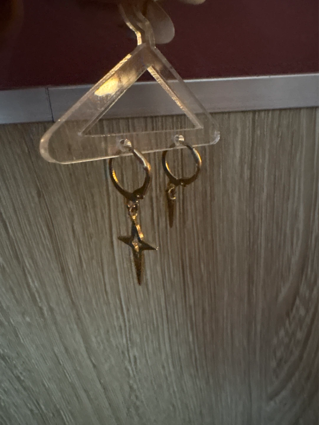 ⚽️ Gold Star and Spike Dangle Hoop Earrings