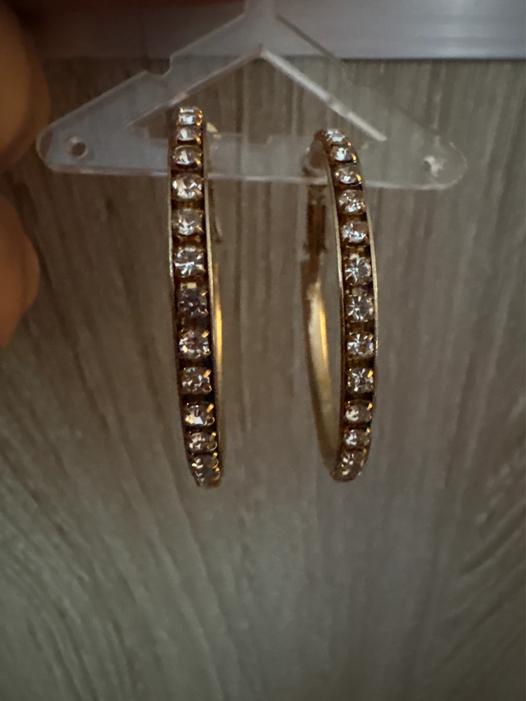 ⚽️ Gold Hoop Earrings with Rhinestones