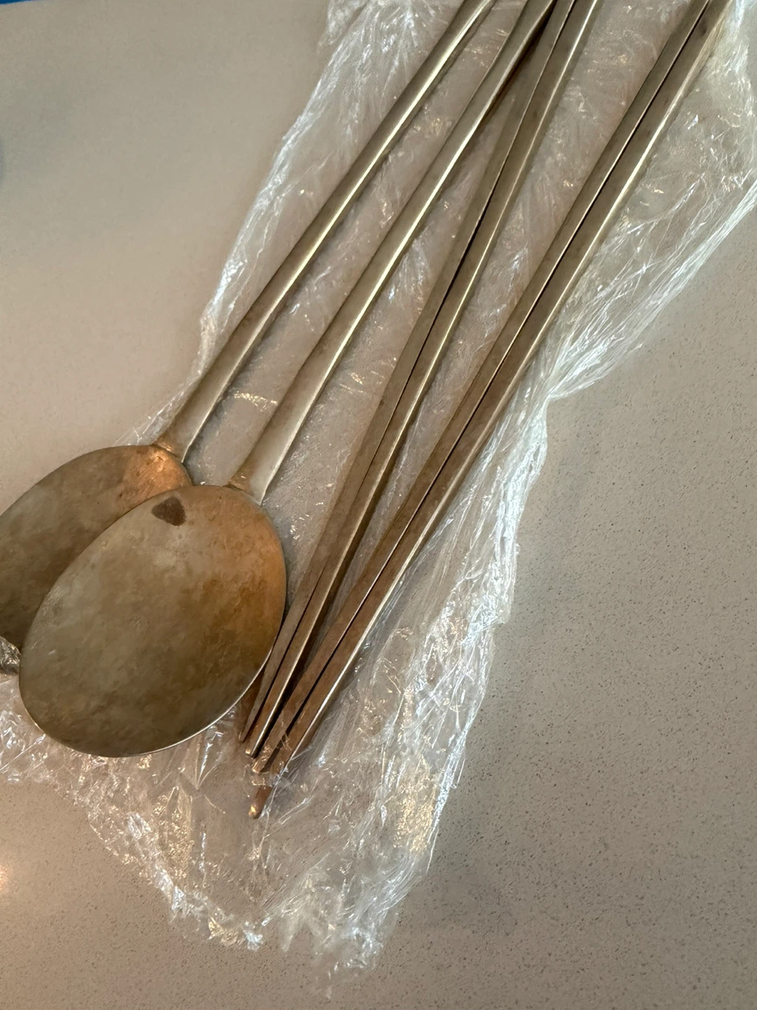 Set of 2 Vintage Korean brassware spoon - photo 4