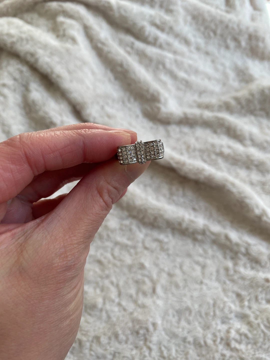Silver Pave Bow Ring ⚽️ - photo 5