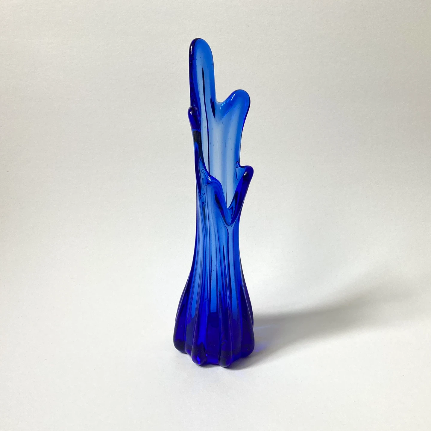 Vintage MCM Cobalt Swung Glass Vase ⚽