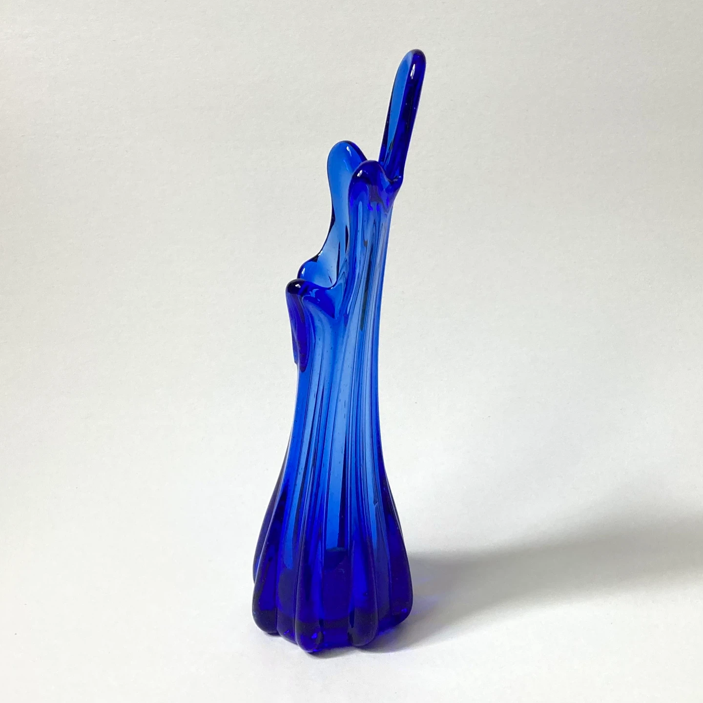 Vintage MCM Cobalt Swung Glass Vase ⚽ - photo 5