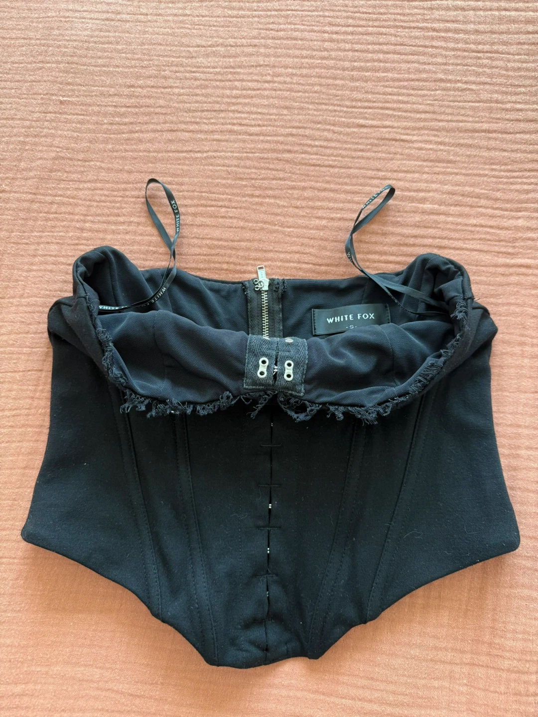 White Fox Black Corset Top - photo 2