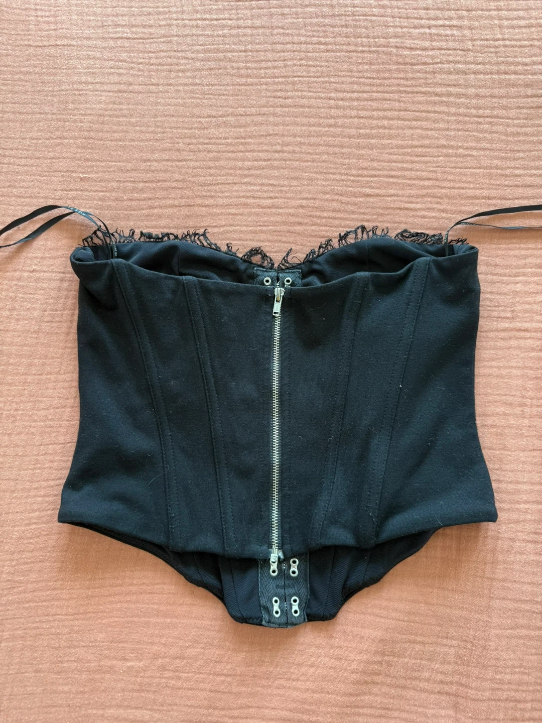 White Fox Black Corset Top - photo 3