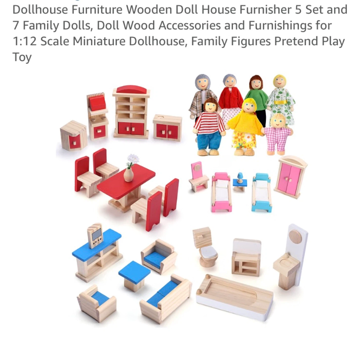 New Wooden Dolls and Dollhouse Furniture