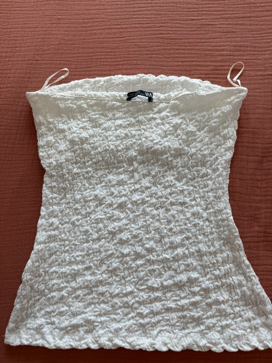 Zara White Smocked Tube Top - photo 3