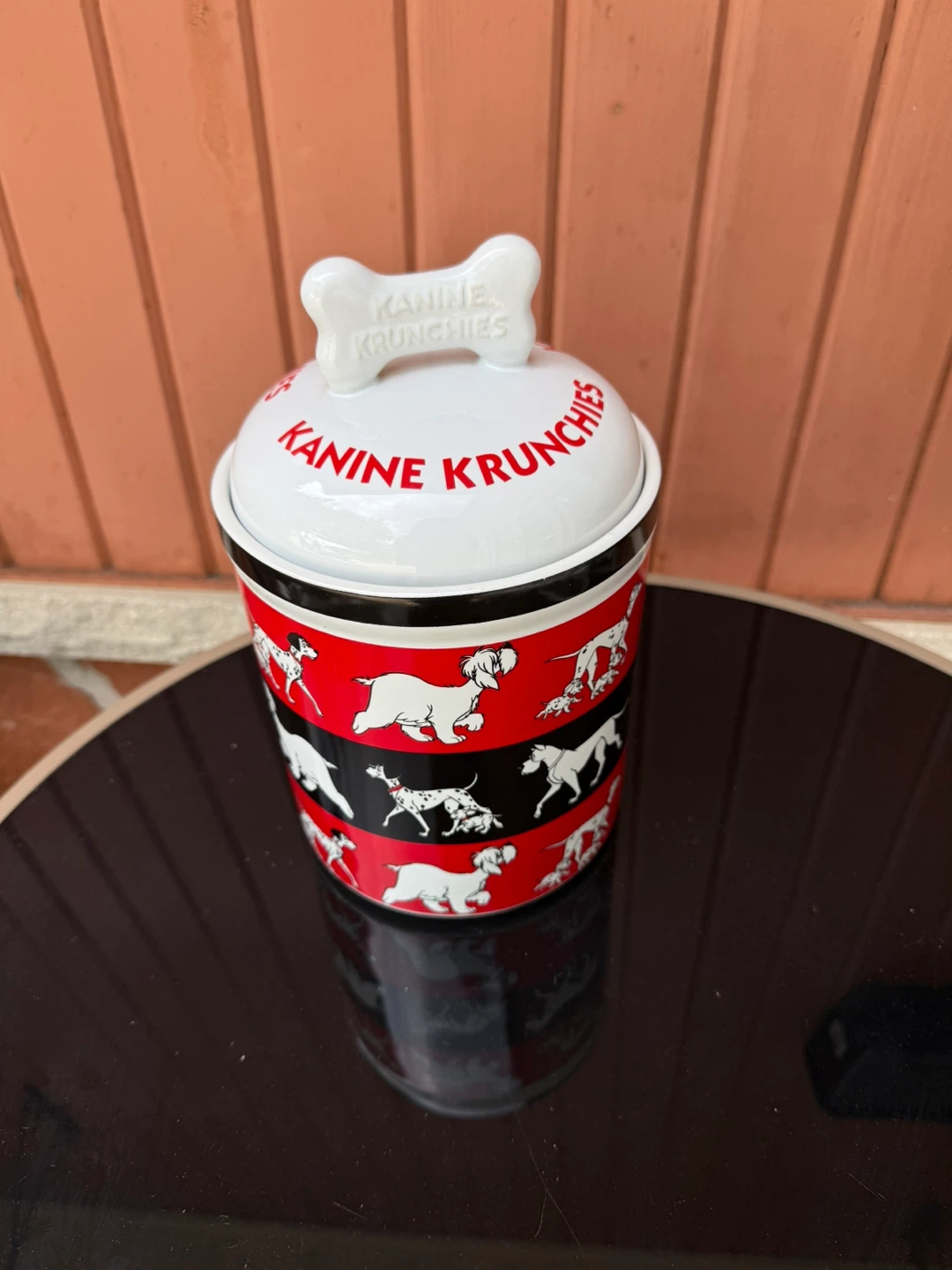 Kanine Krunchies Dog Treat Jar with Bone Lid