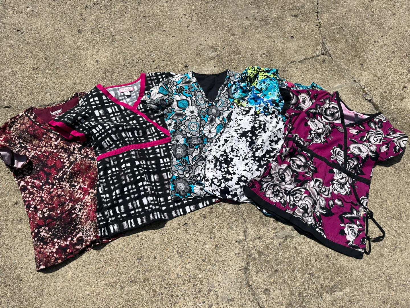 Lot of 5 Scrub Tops