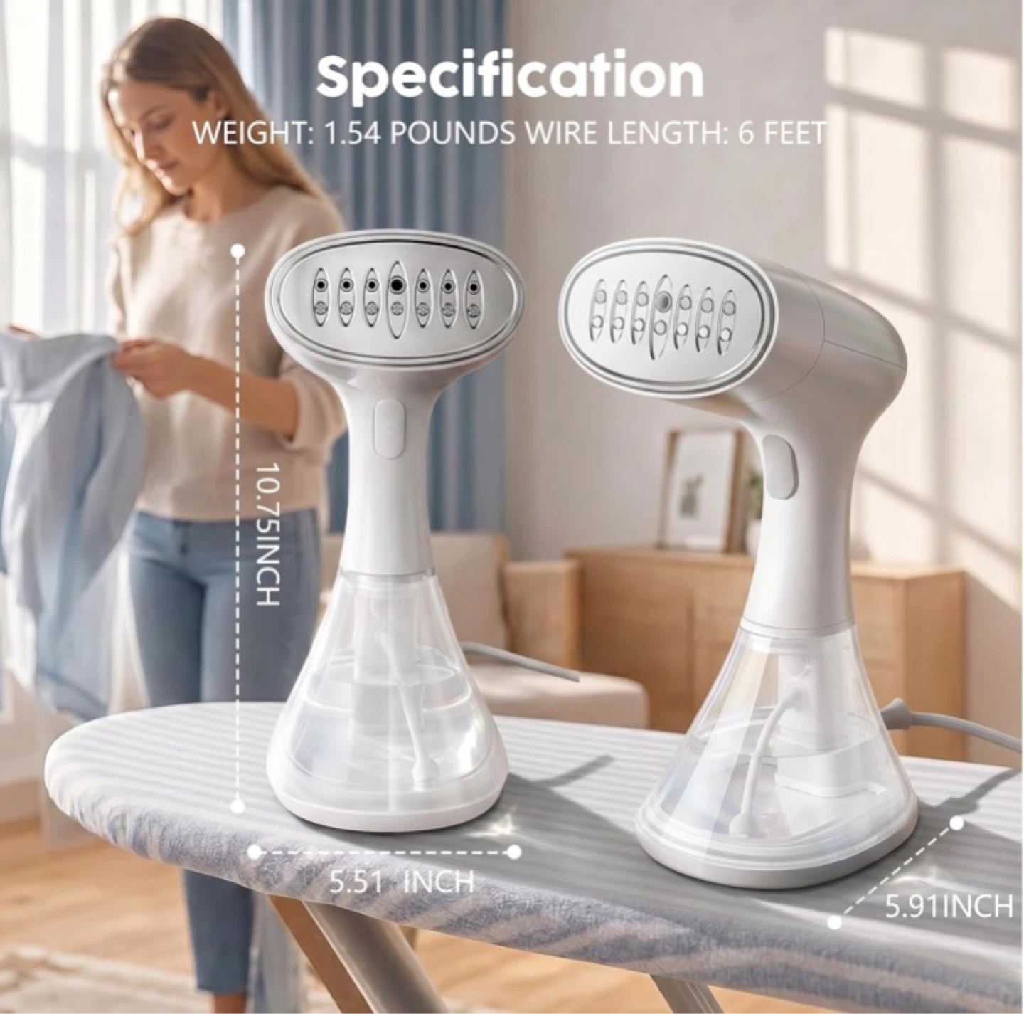 White Portable Handheld Garment Steamer - photo 2