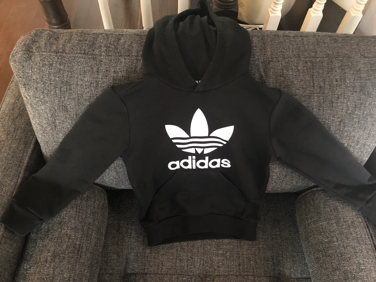 Adidas Black Hoodie with Trefoil Logo