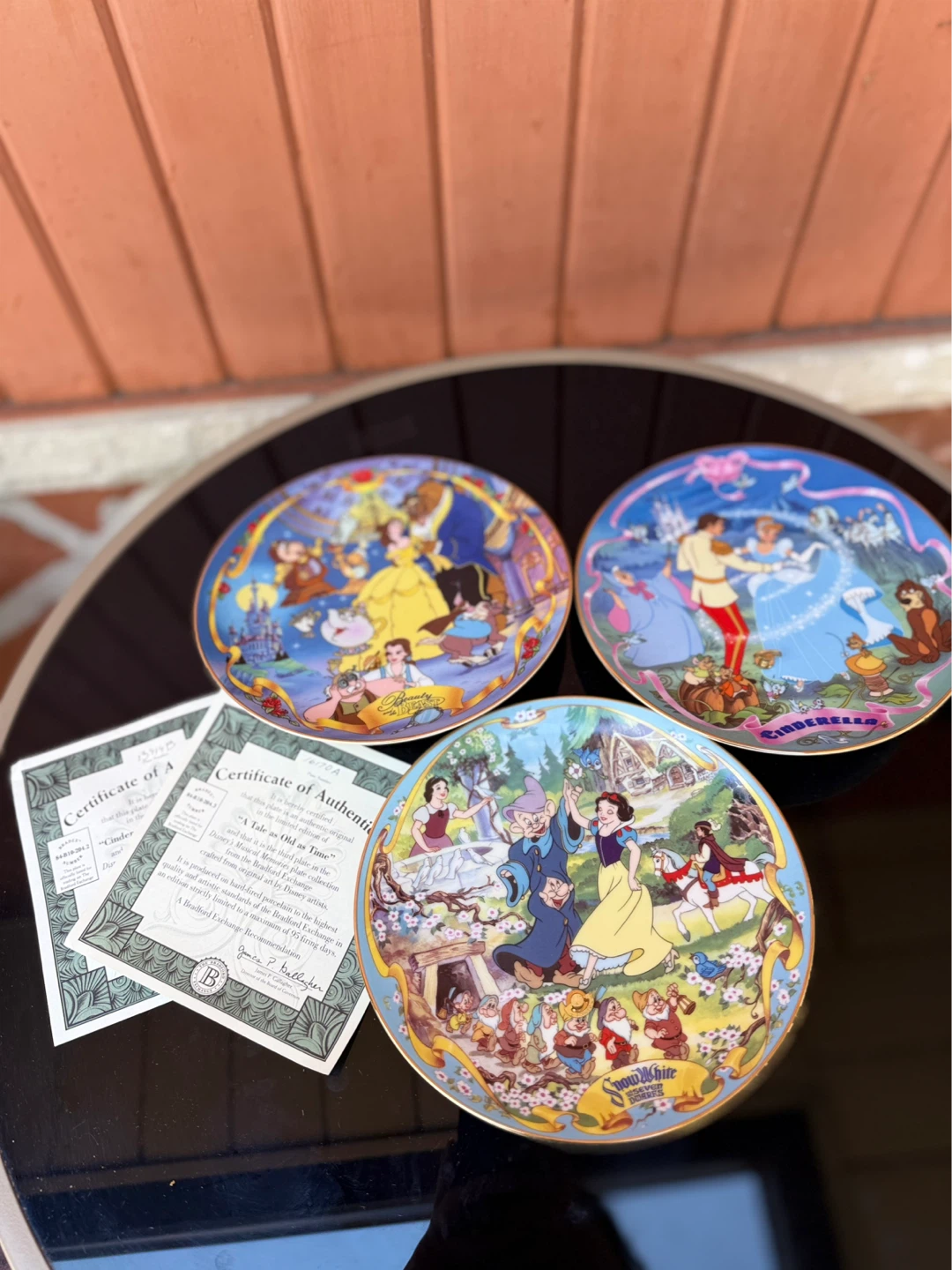 Disney Princess Collectible Plates with Certificates