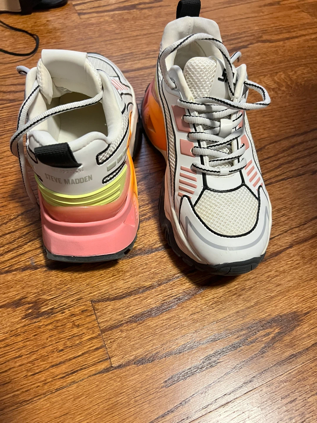 Steve Madden Women's White Pink Orange Chunky Sneakers - photo 2