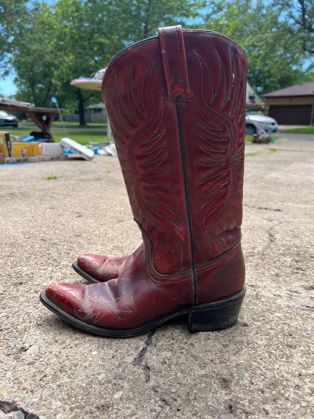 Red Leather Cowboy Boots - photo 2