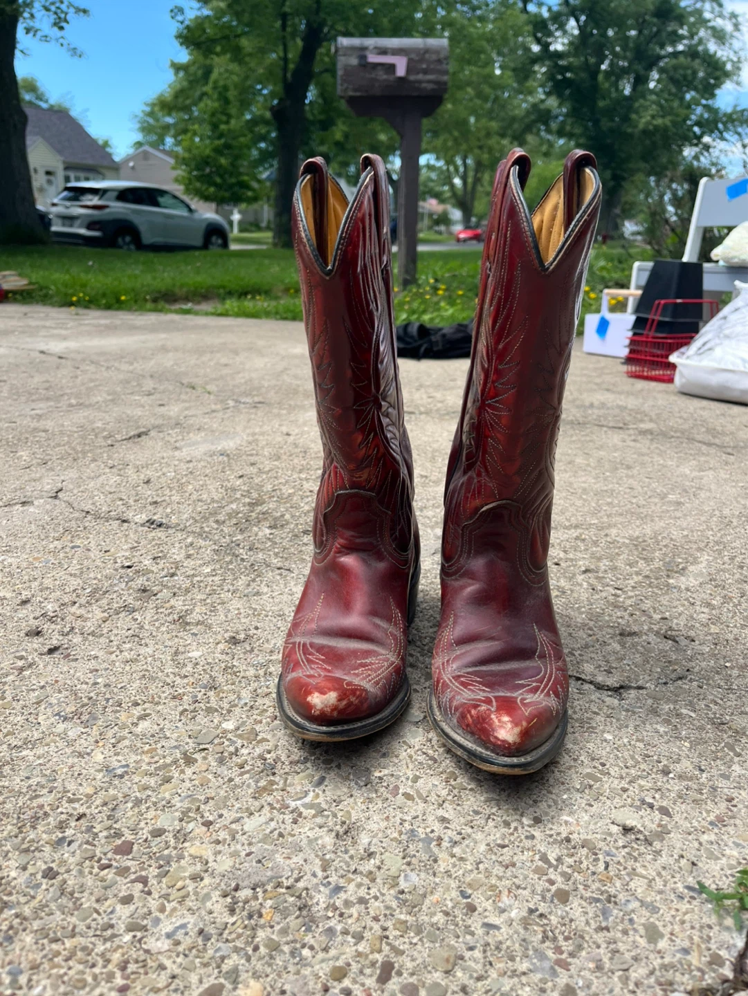 Red Leather Cowboy Boots