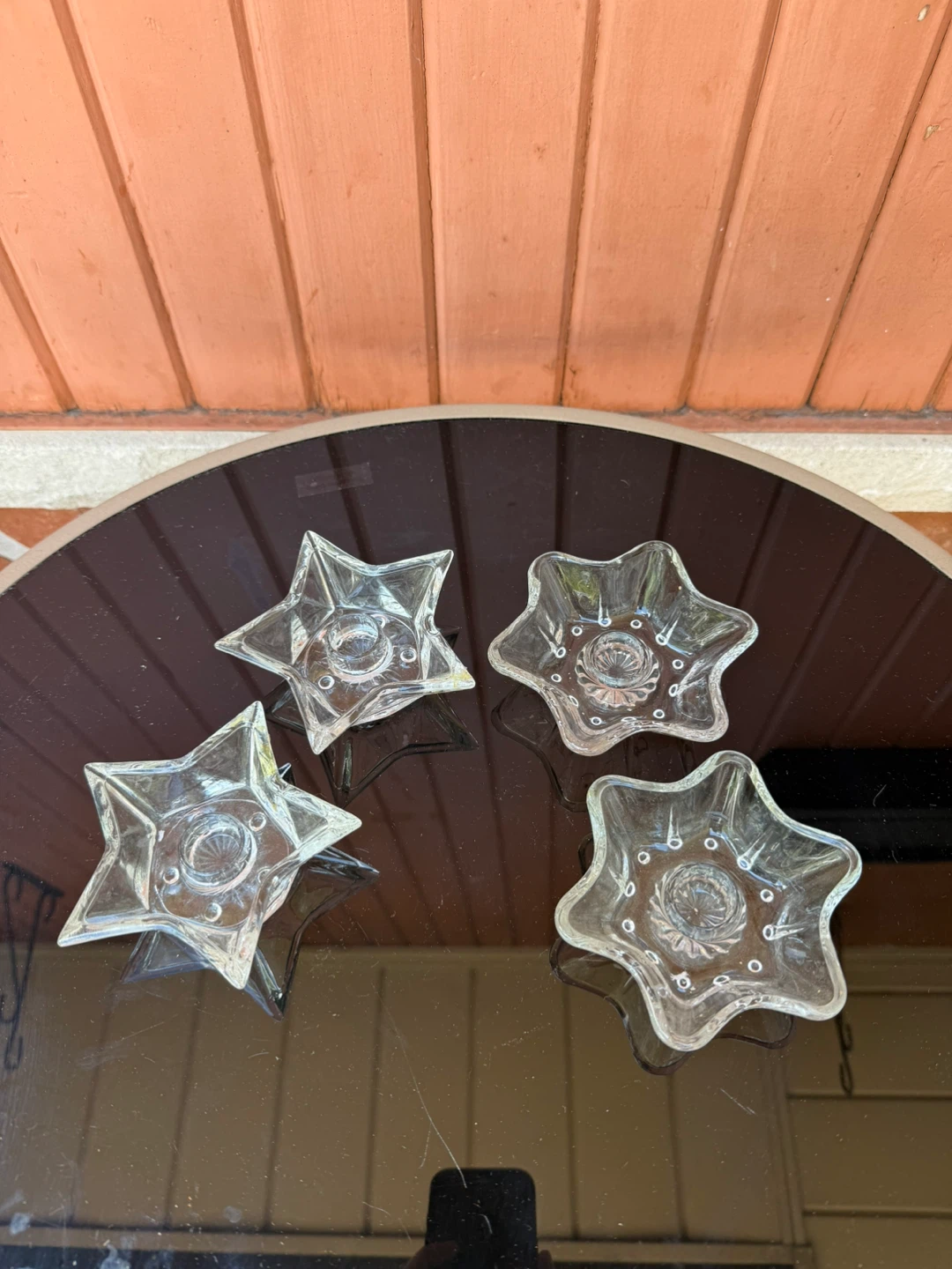 Set of 4 Clear Glass Star-Shaped Trinket Dishes