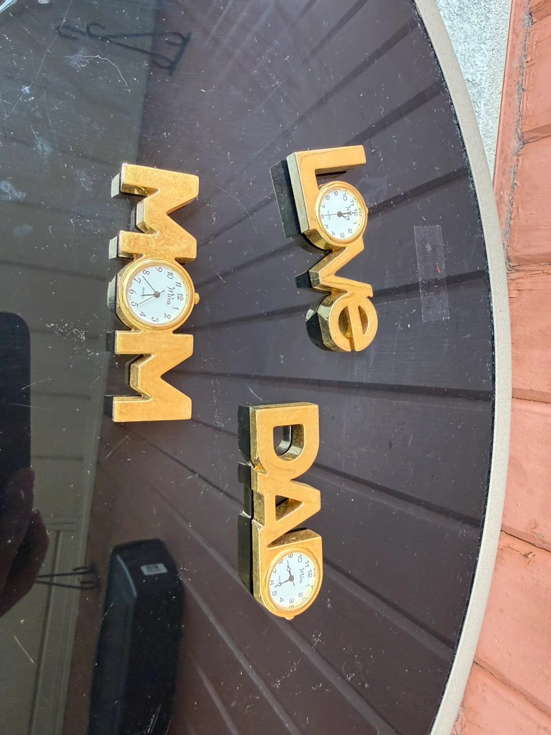 Mom, Dad, Love Wall Clock Set