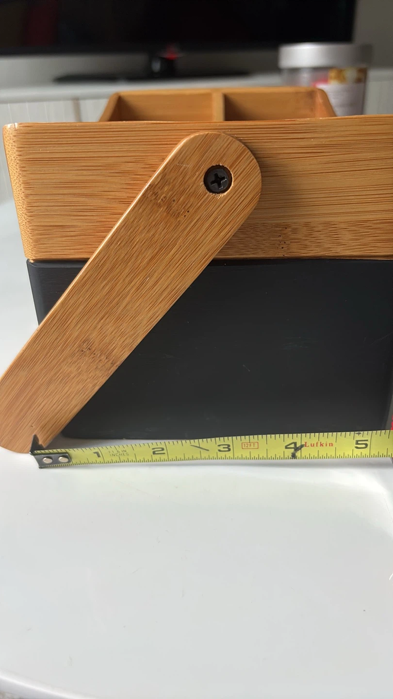 Bamboo and Black Desk Organizer - photo 2