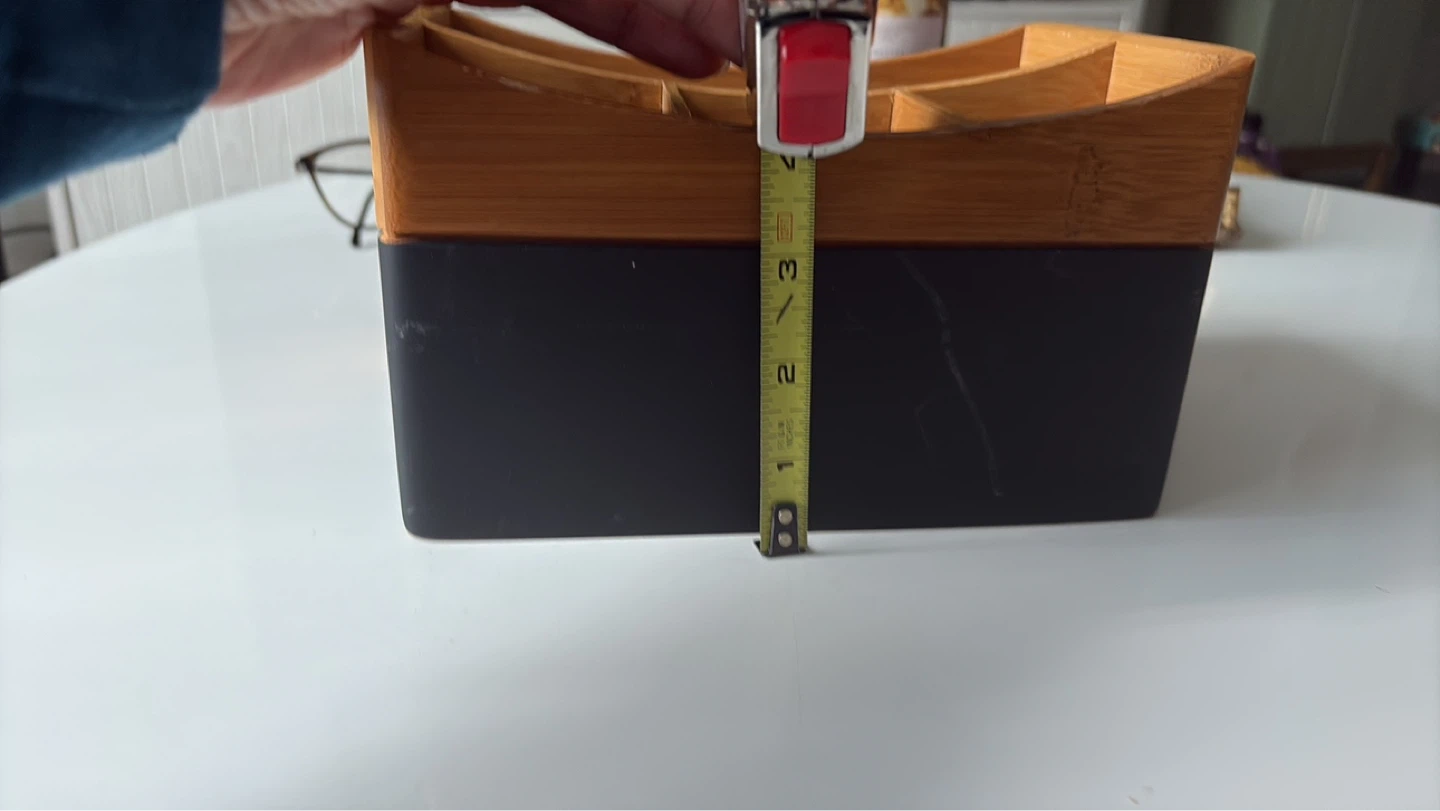 Bamboo and Black Desk Organizer - photo 3