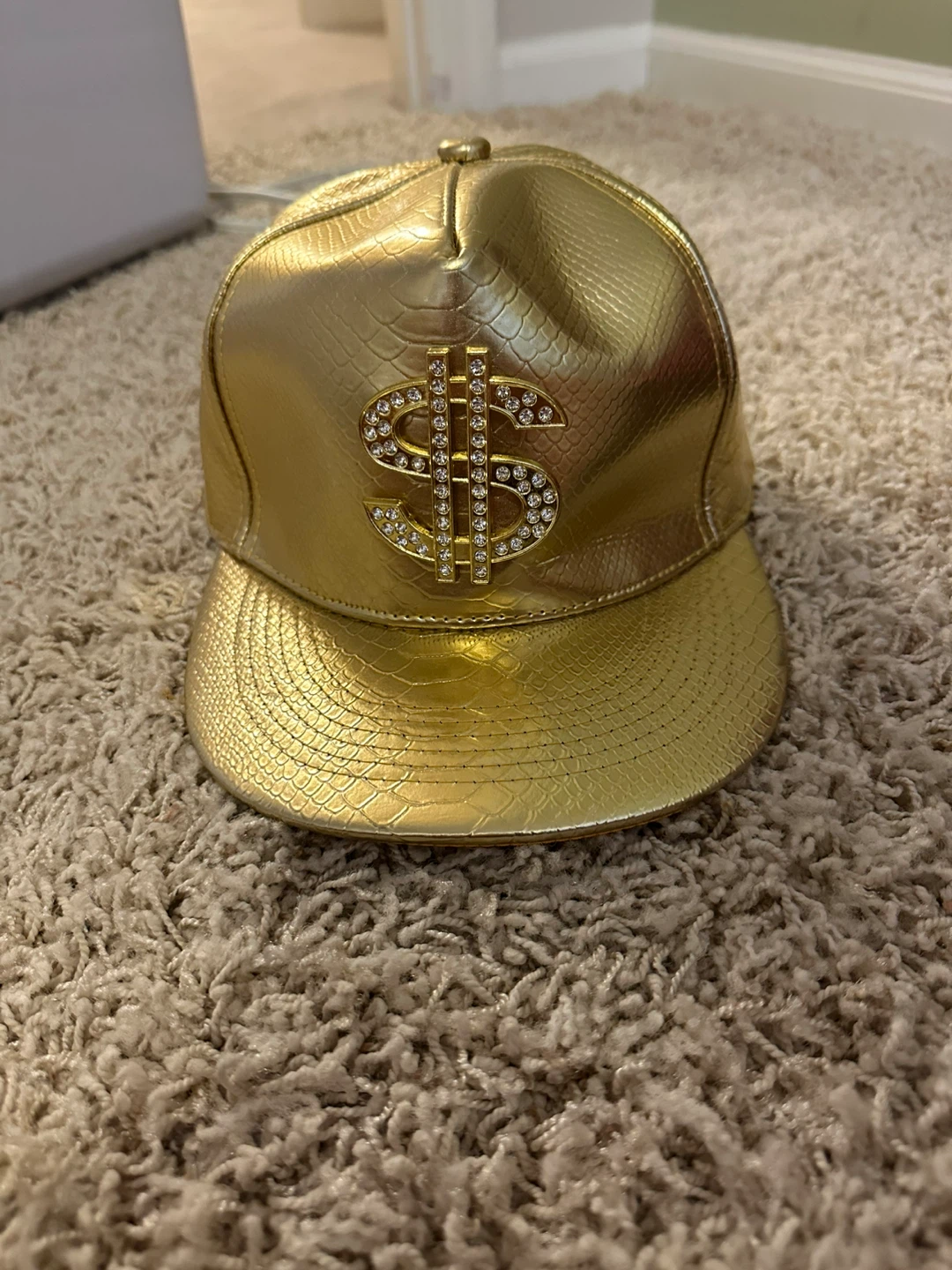 Gold Dollar Sign Snapback Hat