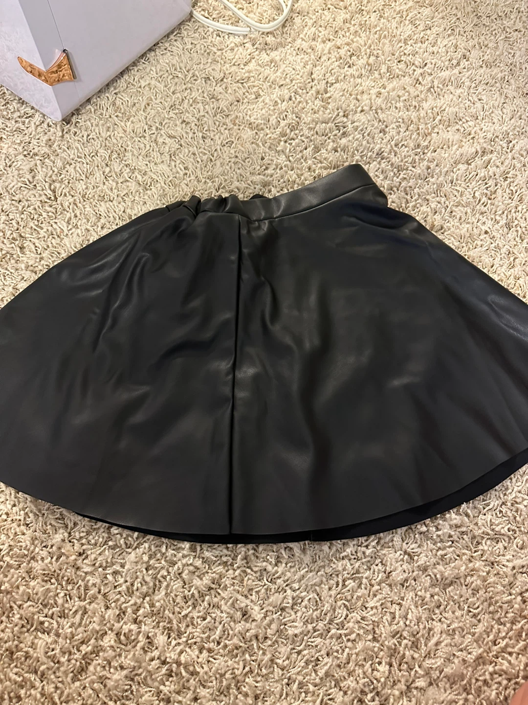 Black Faux Leather Skirt
