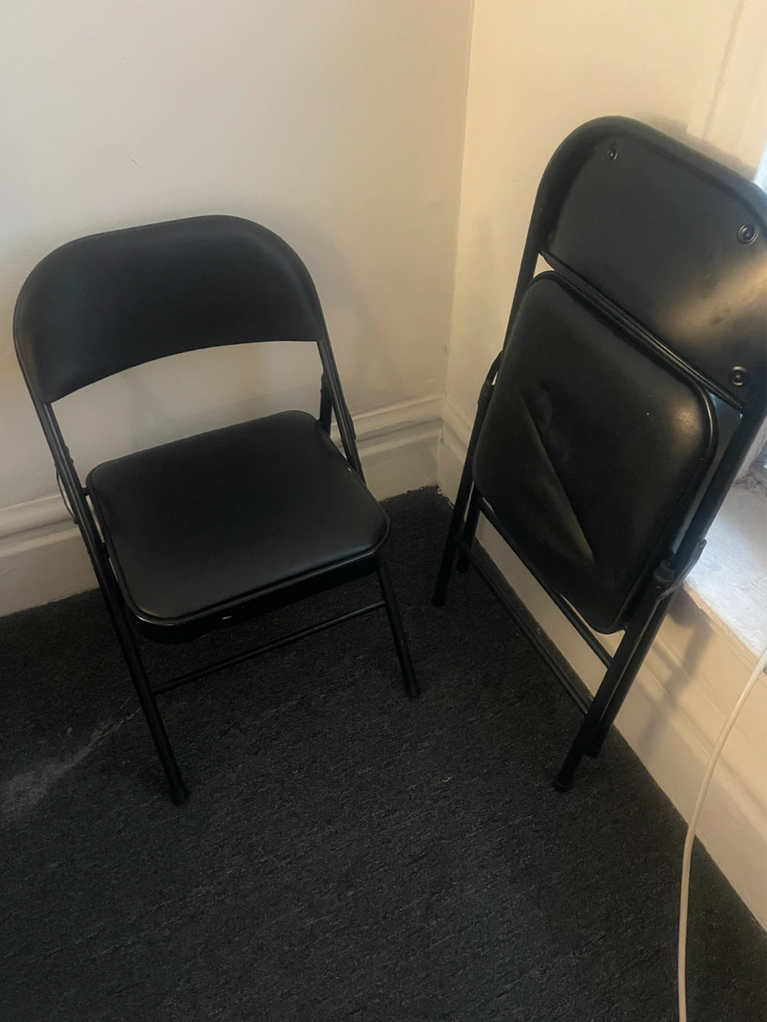Black Folding Chairs (Set of 2) - photo 3