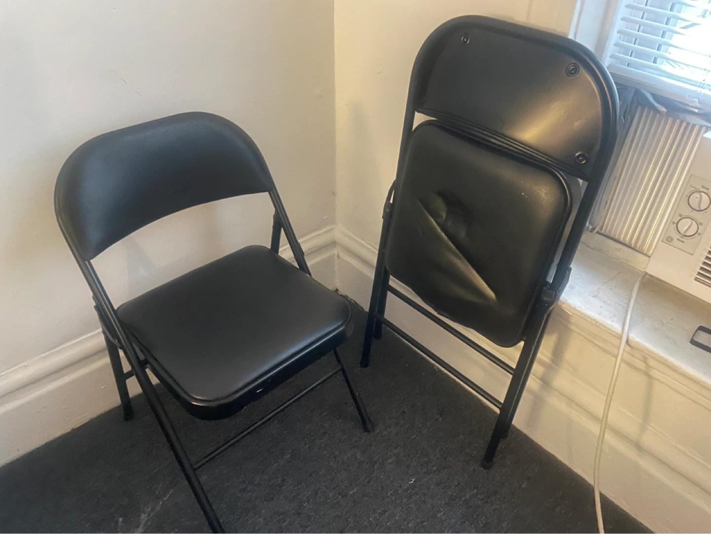 Black Folding Chairs (Set of 2) - photo 2